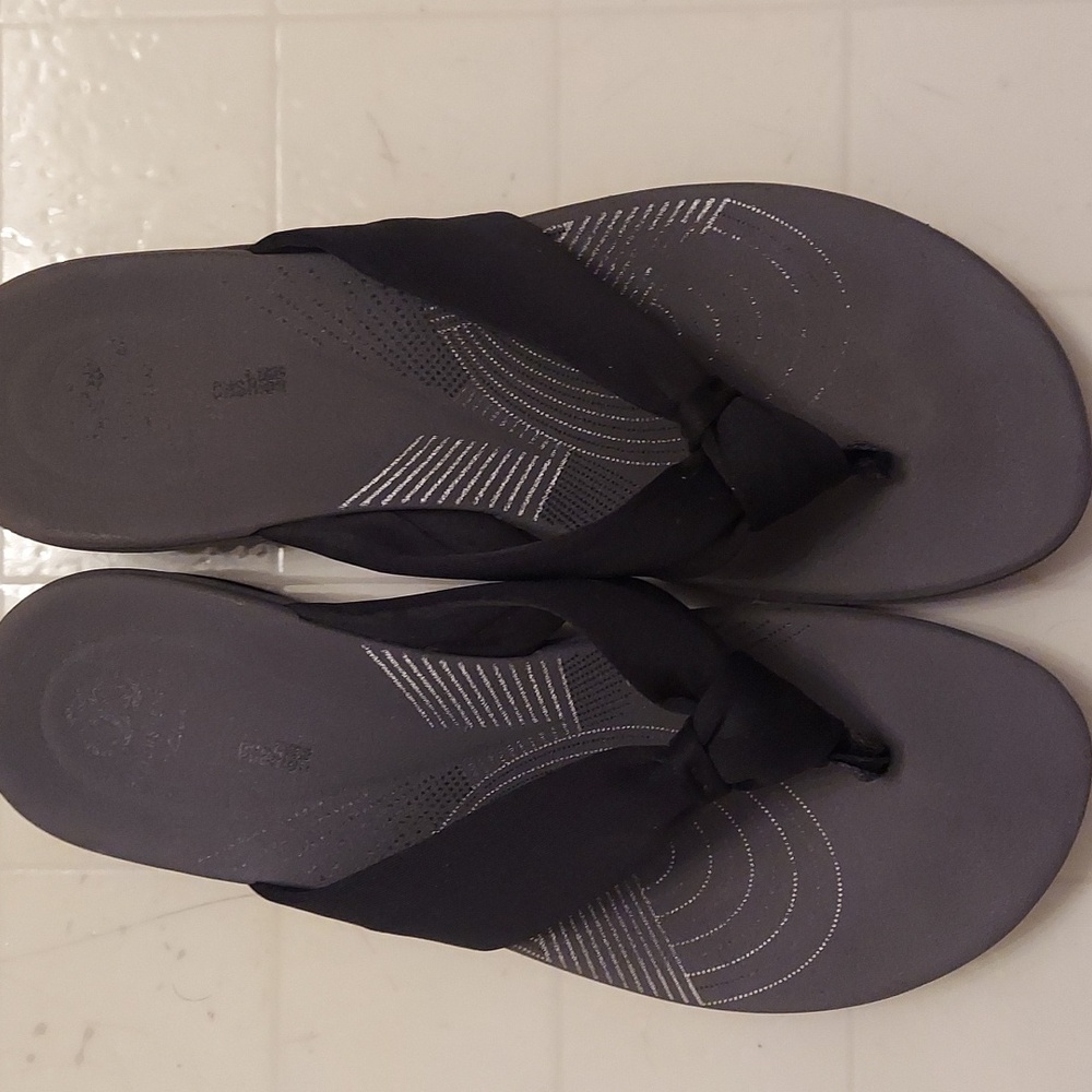 Clarks Cloudsteppers Arla Glison Flip Flop Wedge, Size 10